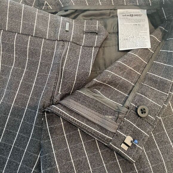 Banana Republic Windowpane Sloan Fit Trouser Ankle Pants Black White Size 2 - Picture 6 of 7